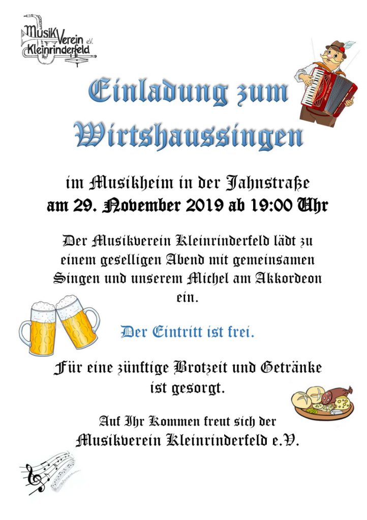 Einladung zum Wirtshaussingen